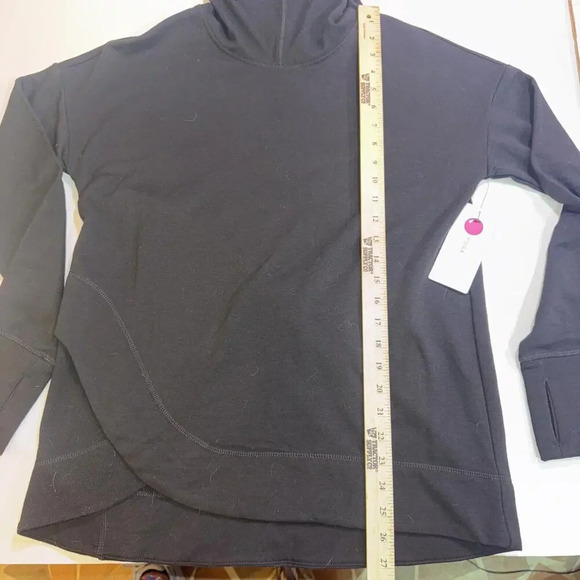 Yogalicious Black Pullover Active Wear Gaiter Long Sleeve Athleisure Lounge Top - Picture 5 of 11